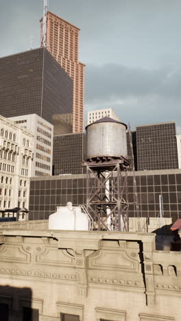 cityscape with water tower