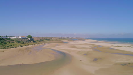 sobrevuelo de aviones no tripulados bancos de arena escénicos de ria formosa, cacela velha. algarve