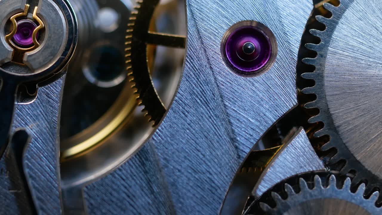 the beautiful movement of old clock