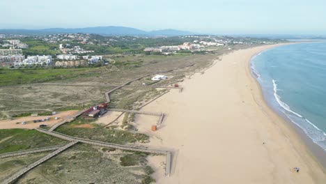 praia de são roque beach in lagos, portugal, featuring dunes and coastline, aerial view
