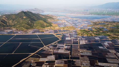 high altitude drone flight in salt fields