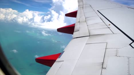 flying in plane over atlantic ocean