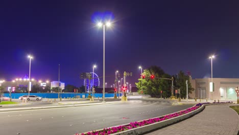 night light abu dhabi city traffic road panorama 4k time lapse uae