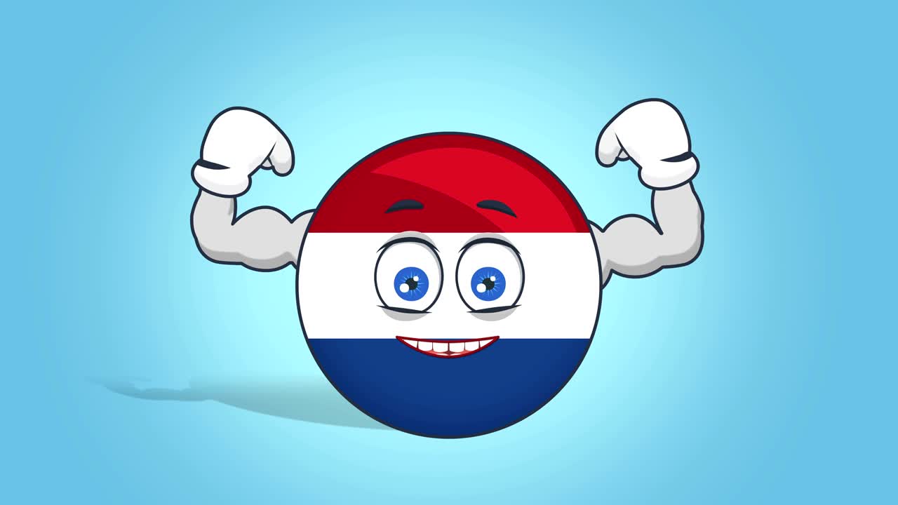 만화 아이콘 발 네덜란드 파워 근육 얼굴 애니메이션 알파 매트