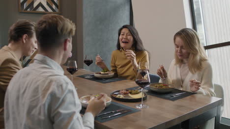 friends enjoying dinner