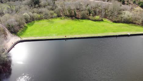 Grass-Area-With-Walking-Path-Beside-Squabmoor-Reservoir-Located-In-Woodbury-Common