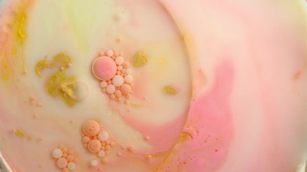 다채로운 페인트와 거품 추상적인 배경 4k 비디오