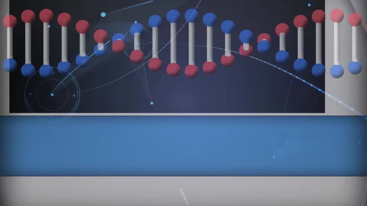 Animation of dna strand spinning with network of connections