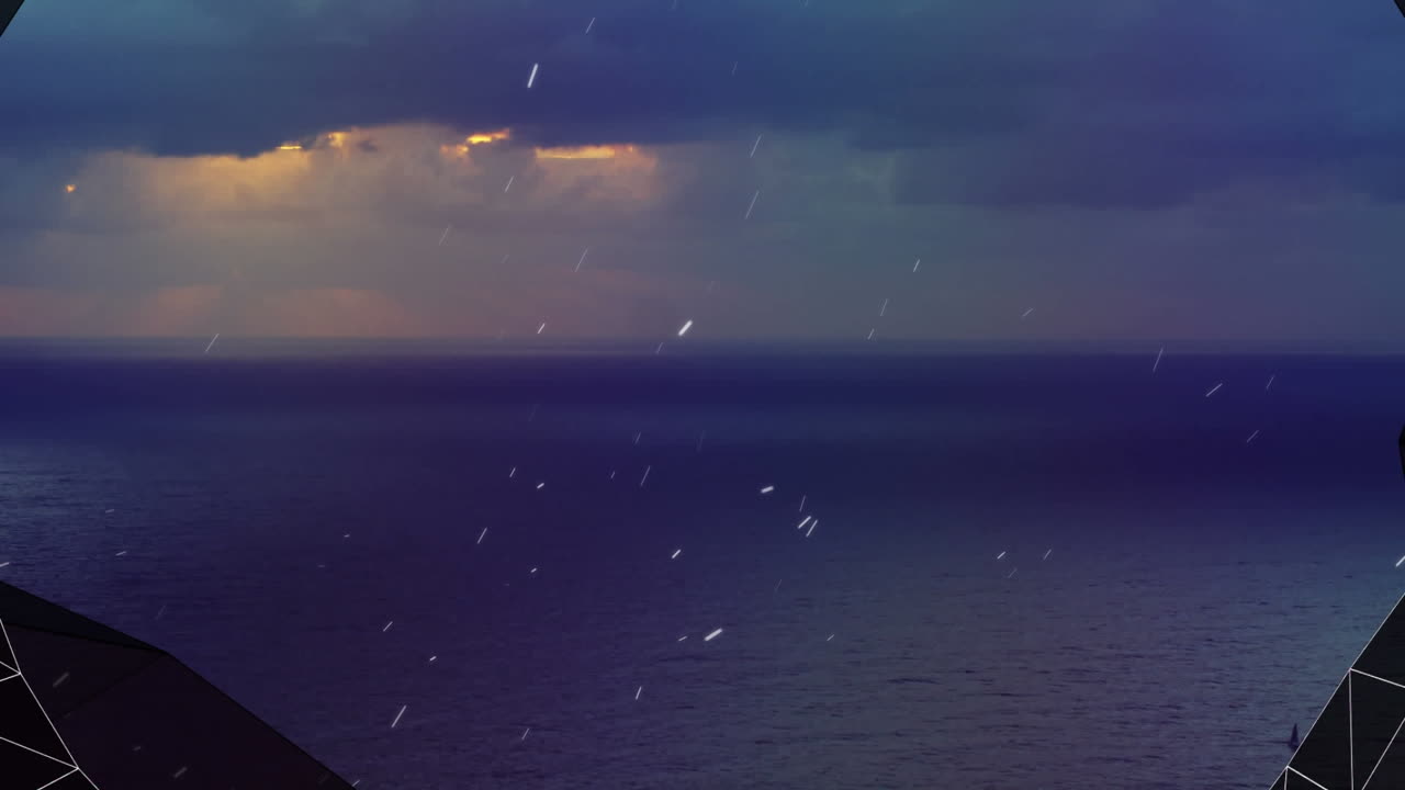 바다와 하늘과의 연결 네트워크의 터널의 애니메이션