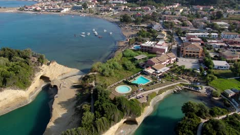 famous canal d amour in peroulades drone view in summer