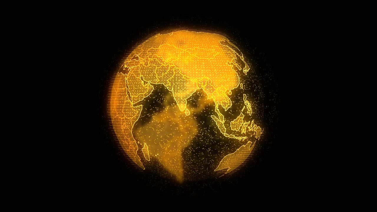 la animación de rotación del bucle del globo mundial