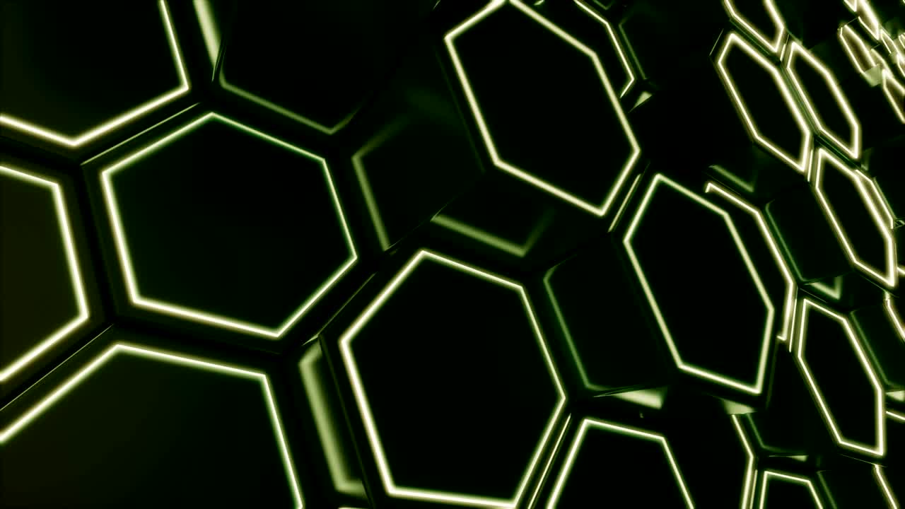 Hexagonal Grid. Abstract Technology Animation.