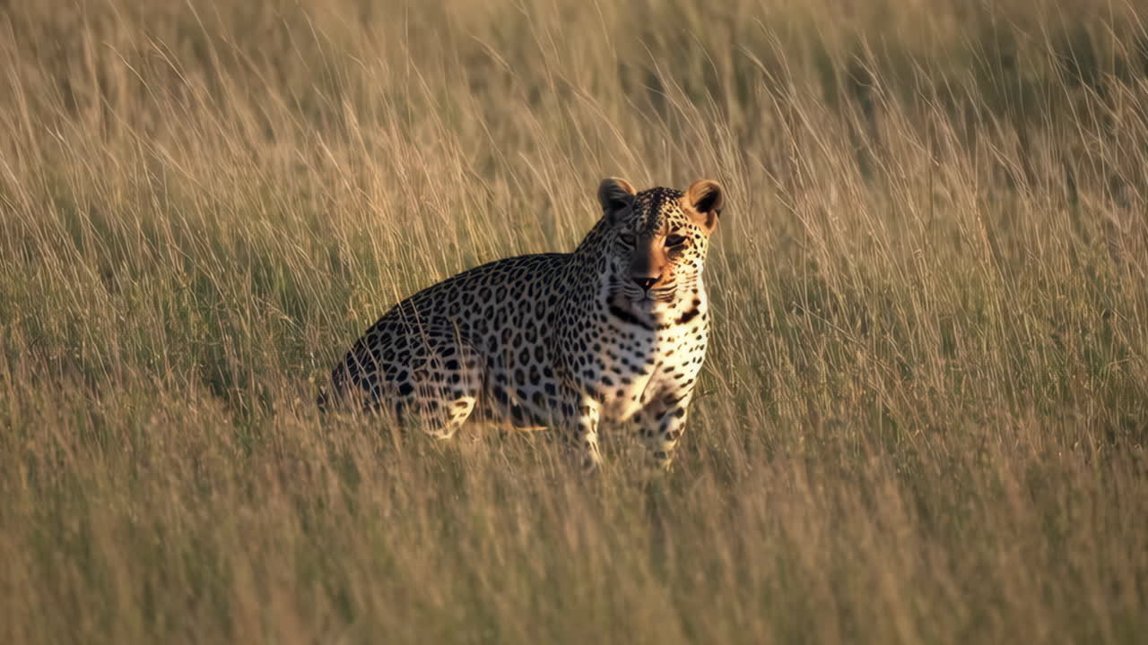 Leopard in the African Grasslands
