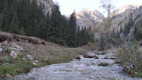 Camping-at-3500m-on-Song-kul-lake-with-beautiful-river-running