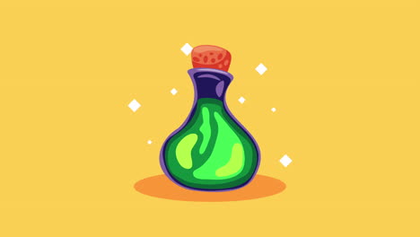 happy halloween animation with potion