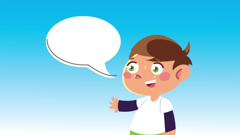 niño hablando con burbuja de habla