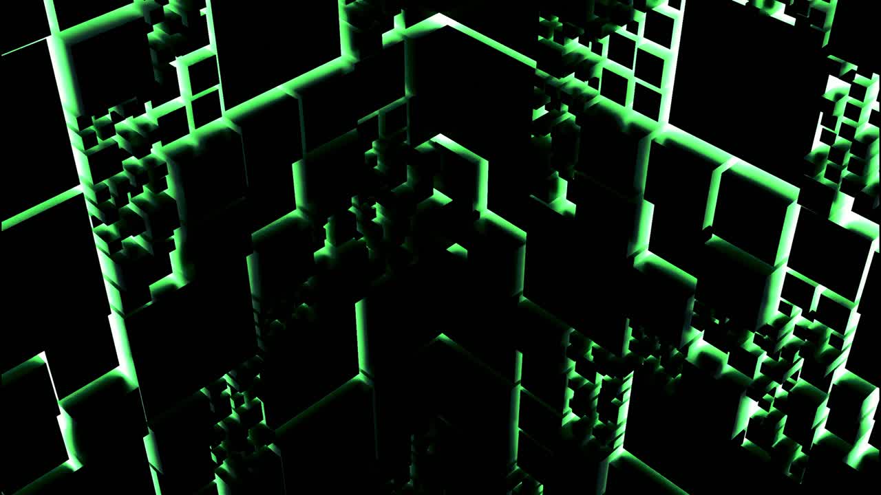 patrón geométrico 3d abstracto en verde y negro