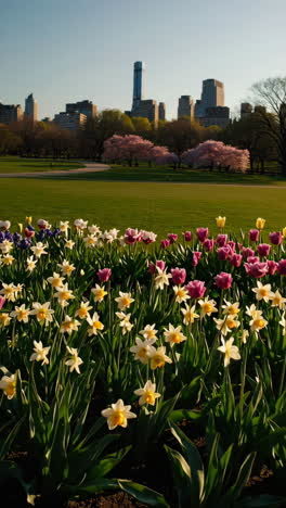 central park springtime in new york city
