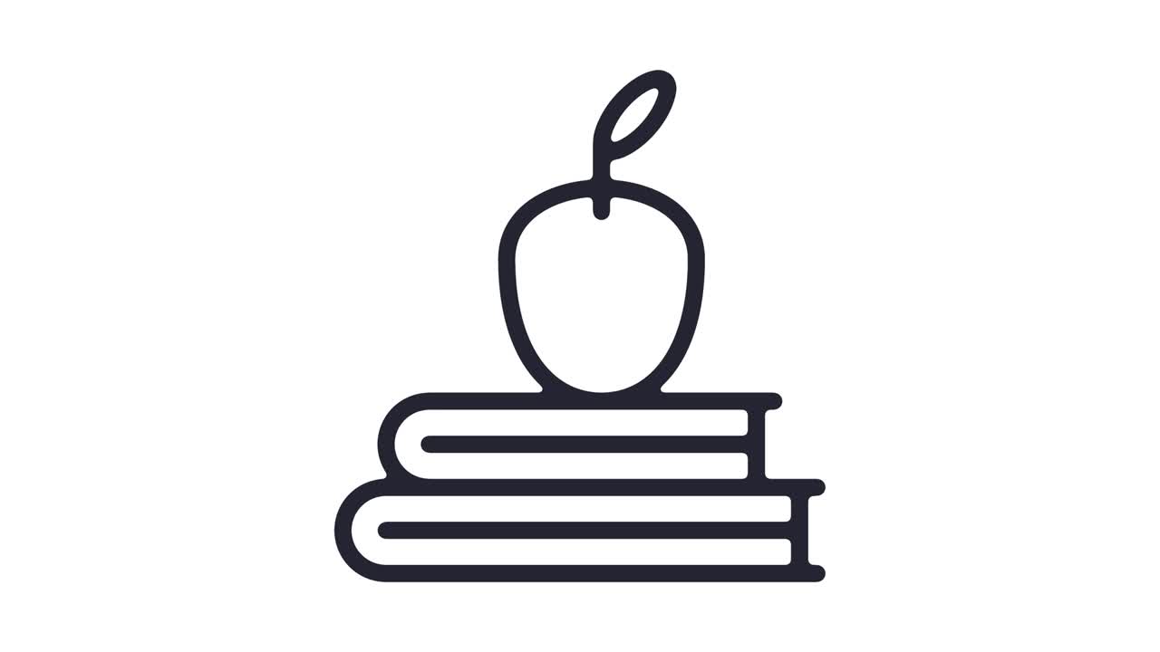 animación de icono de línea de la suite de aprendizaje inteligente con alfa