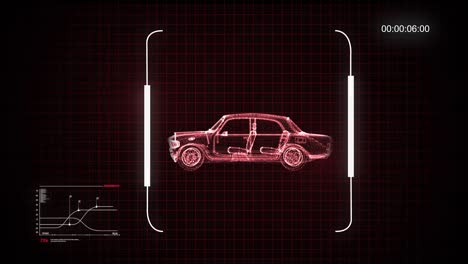el video en 4k del holograma de un coche giratorio.