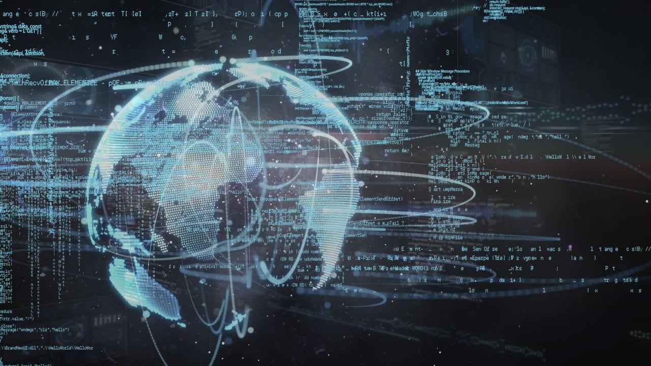 Animation of globe over data processing