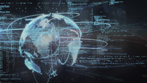 animation of globe over data processing