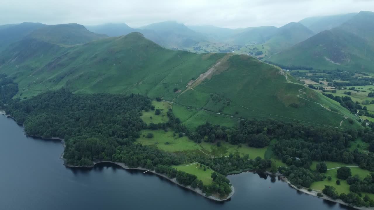 Catbells mountain from derwent water in the lake district