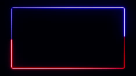 A-glowing-rounded-box-animation,-red-and-blue-neon-borders-like-those-of-a-modern-futuristic-tv