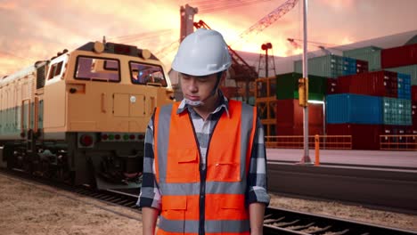 stressed engineer at cargo port