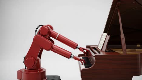 innovative robot arm playing grand piano, showcasing the intersection of technology and music through automated performance