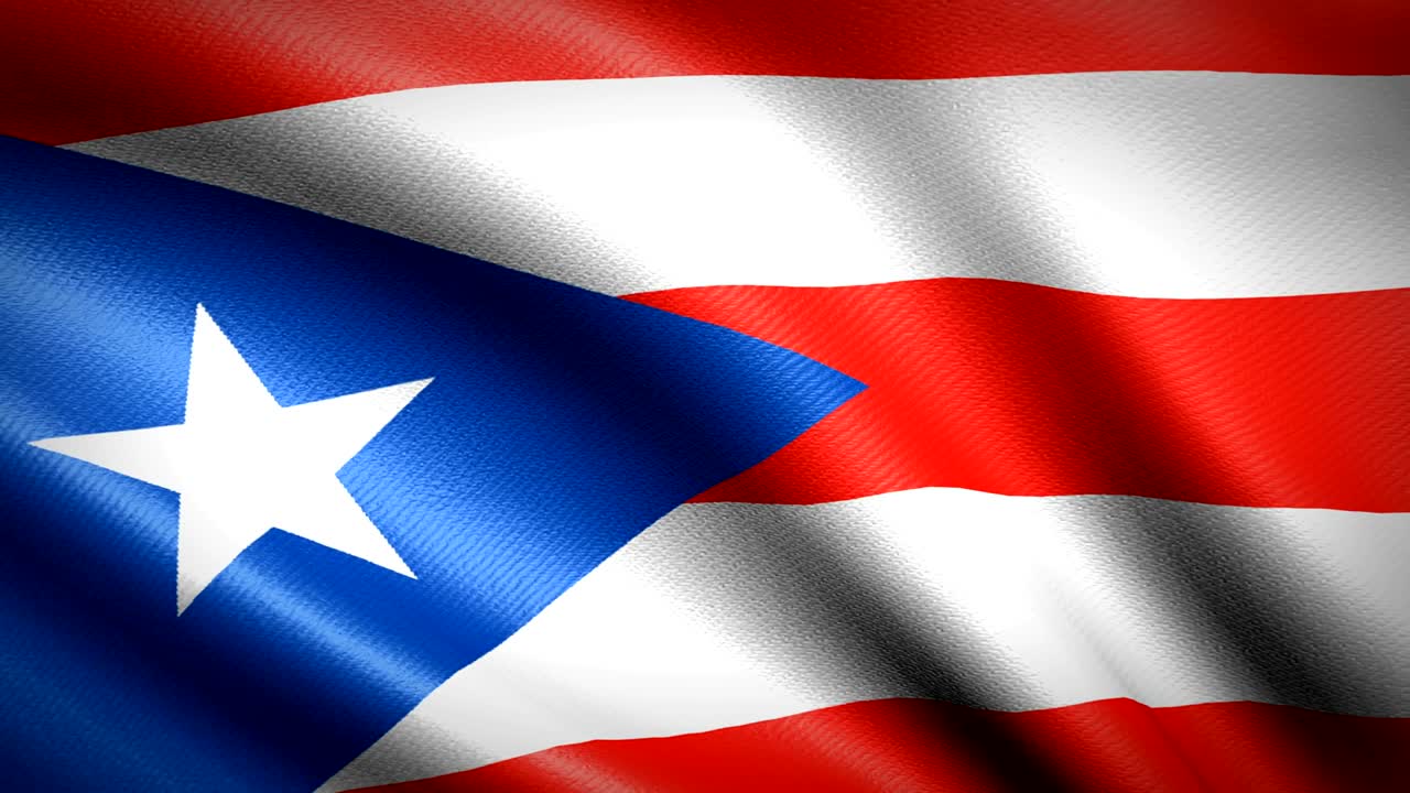 bandera de puerto rico. animación de bucle sin costuras. video de alta definición en 4k