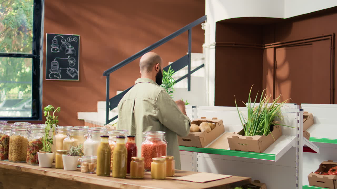 cliente eligiendo productos biológicos para comprar