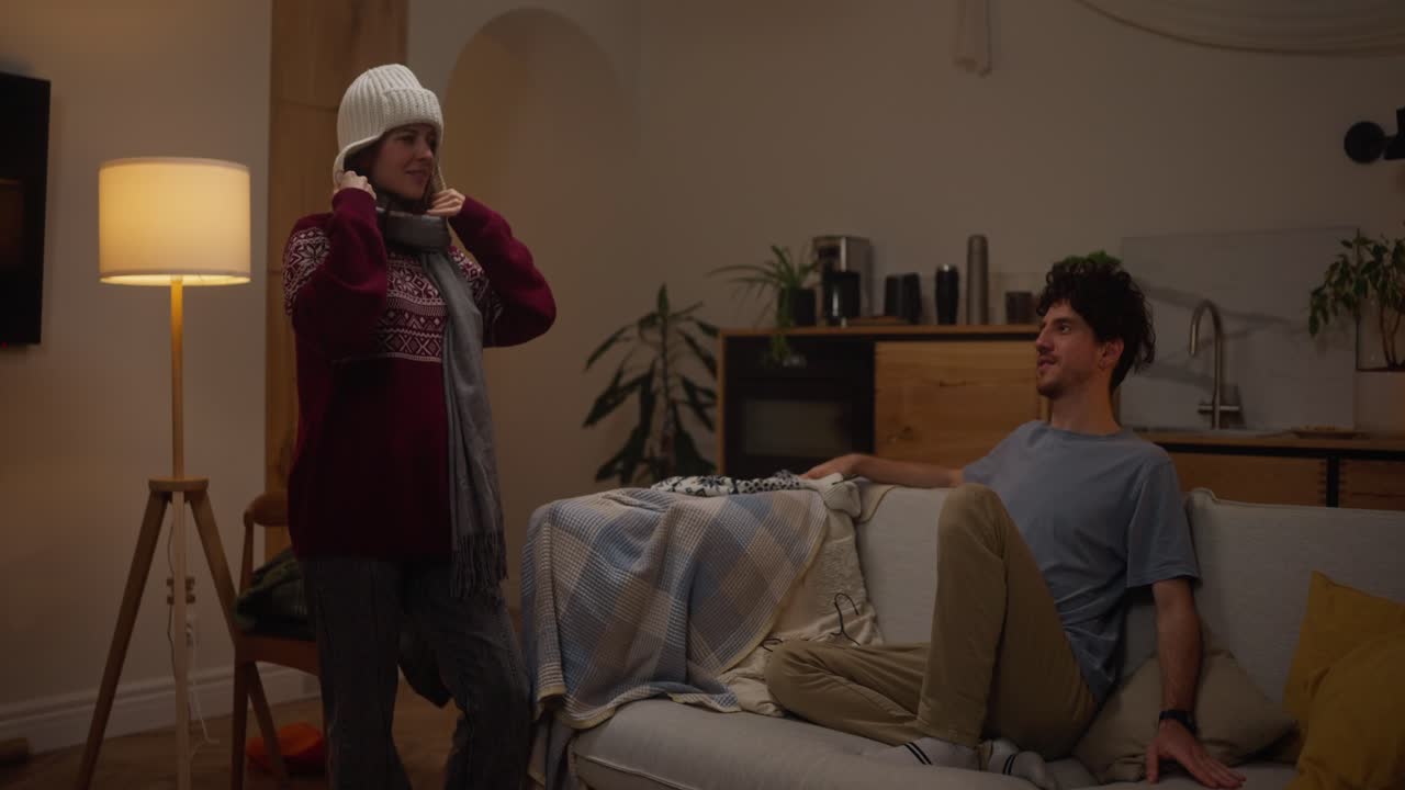 Couple Relaxing at Home in the Evening