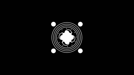 elementos de círculo futurista y mágico hud. apariencia de animación de forma elementos geométricos desde el punto. rotación, escala, transición.