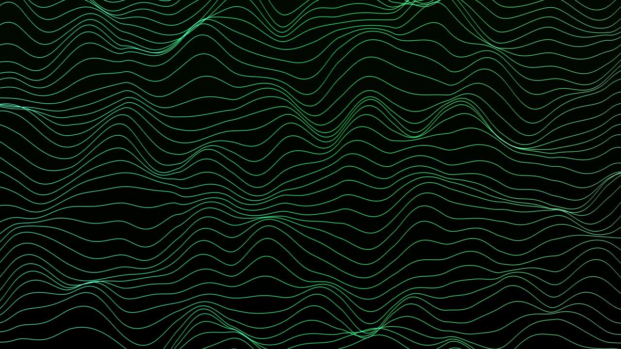 fondo de onda verde abstracto. fondo de datos grandes de tecnología. movimiento del flujo de datos digitales. onda de partículas de datos grandes. onda futurista de puntos. fondo cibernético o tecnológico. bucle sin costuras 4k