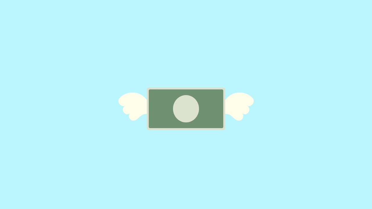 An Animation Of Money With Feathers Flying In The Air