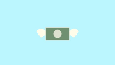 an animation of money with feathers flying in the air