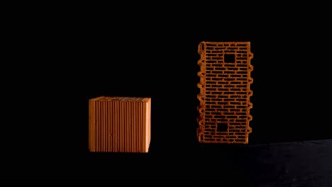 orange bricks on black background