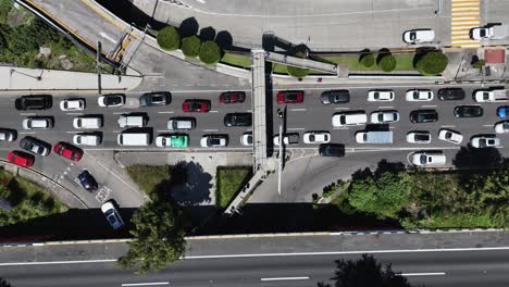 drone footage capturing a gridlocked mexico city