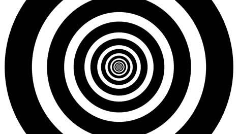 animated hypnotic tunnel with white and black circles, looping