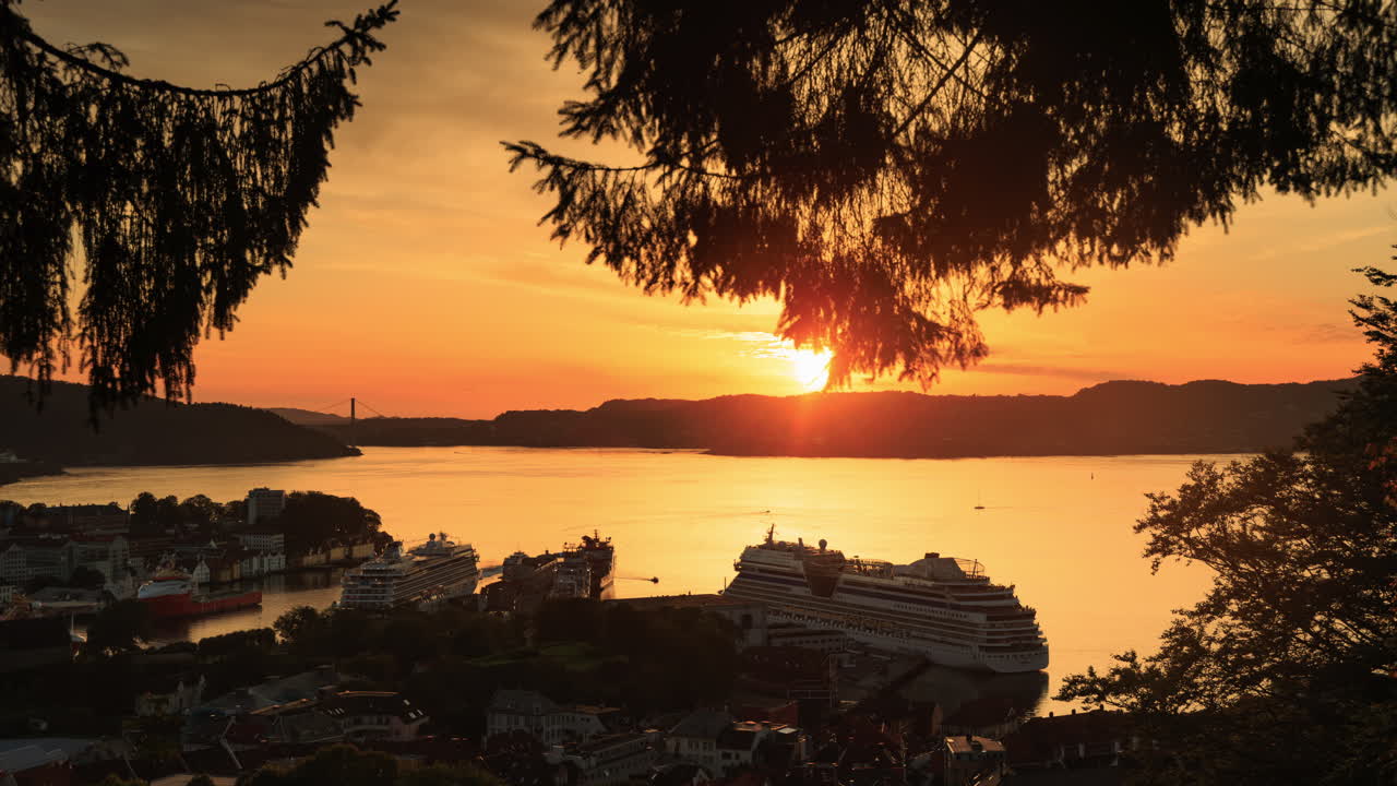 베르겐의 낮과 밤의 시간 경과