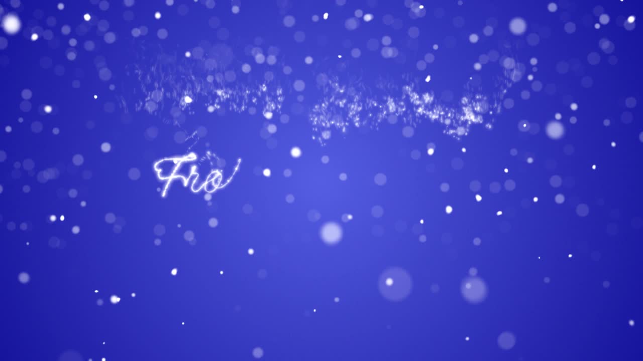 영어, 독일어, 프랑스어, 스페인어, 이탈리아어, 포르투갈어, 파란 바탕에 복사 또는 로고 공간과 함께 다중 언어의 루핑 시즌 인사 메시지.