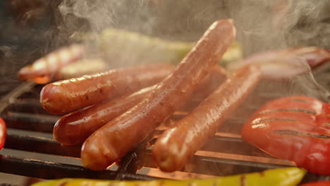 grilled sausages and vegetables