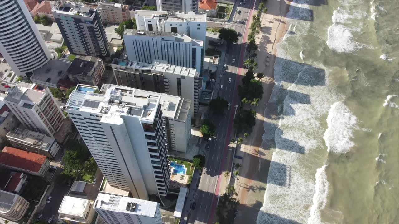fotografía cenital de la playa de boa viagem en recife brasil