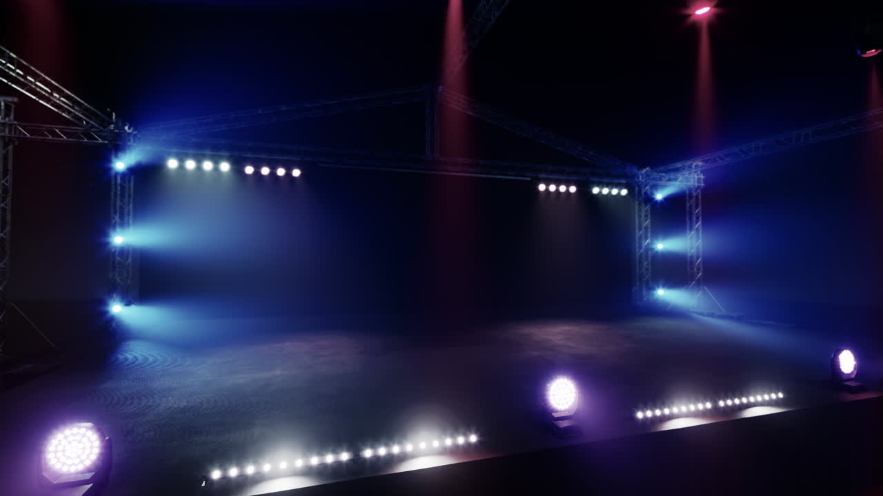 escenario vacío con iluminación de colores