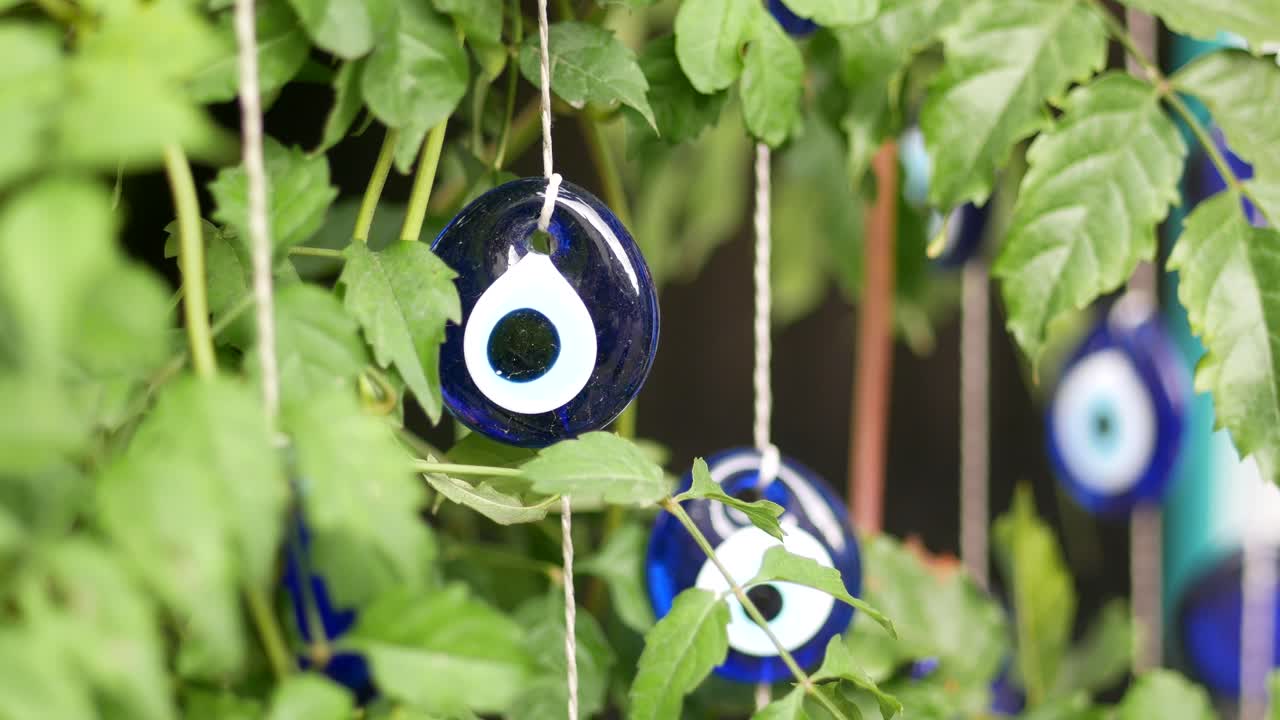 Evil Eye Decorations Hanging from Vines