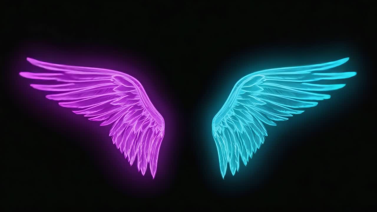 Neon Glowing Wings - Purple and Blue