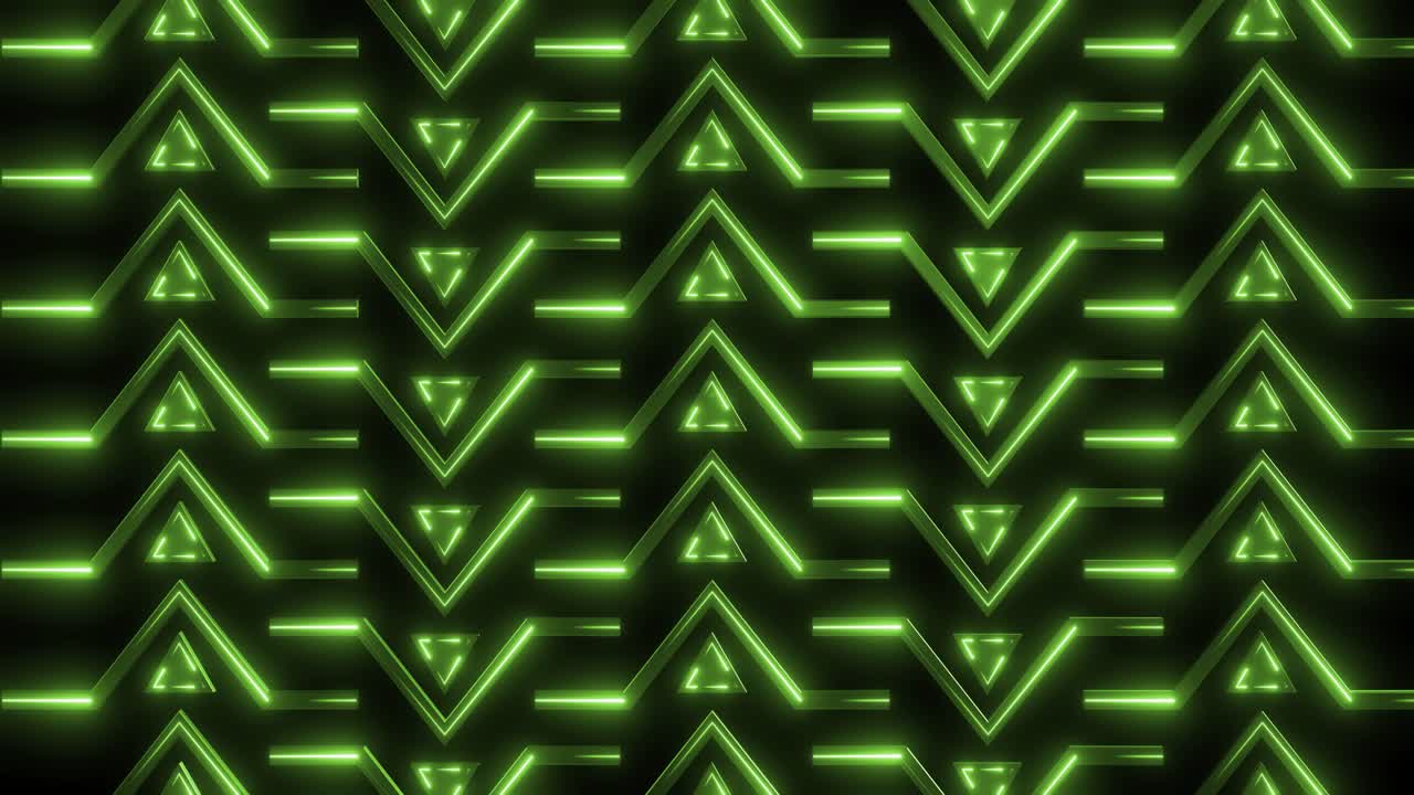 Abstract Green Neon Triangle Pattern