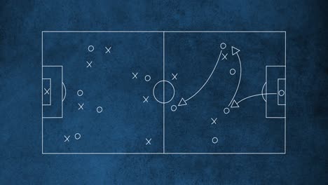 Animación-Del-Plan-Estratégico-De-Un-Partido-De-Fútbol-Sobre-Fondo-Azul-Texturizado.