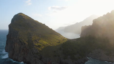 sunrise drone shot over the the cliffs of sa calobra, mallorca